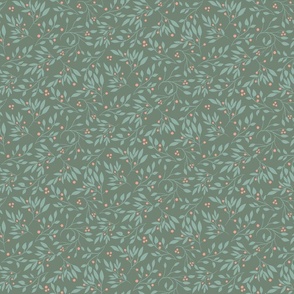Spring vines sage background- small scale