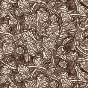 Charcoal Foliage in Sepia