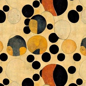 Abstract Circles Polka Dots Klimtesque