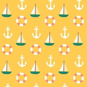 Summer yellow boat anchor lifeline
