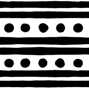 circles and double stripes black and white
