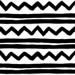 zig zag double stripes black and white