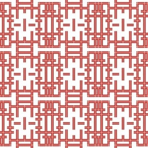 Red geometrical Chinoiserie - small