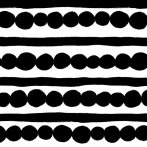 overlapping circles and stripes black and white