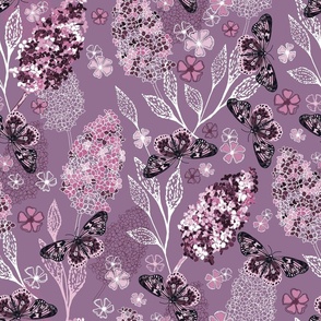 Butterfly Cottage Core Lilacs #A6A3DE