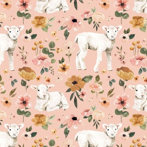 Pink Floral Lambs 12 inch