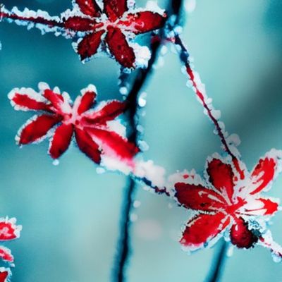 Exotic Winter Flower Photorealistic Design