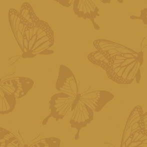 Golden Yellow Tonal Butterflies 24 inch