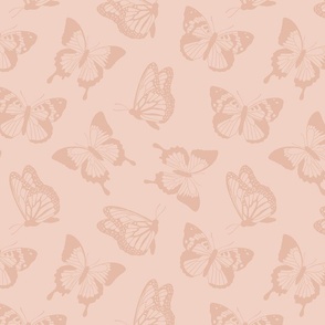 Light Pink Tonal Butterflies 12 inch