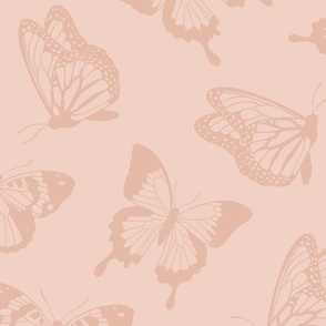 Light Pink Tonal Butterflies 24 inch