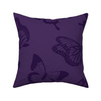 Dark Purple Tonal Butterflies 24 inch