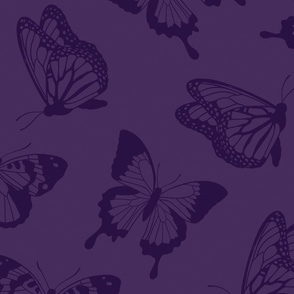 Dark Purple Tonal Butterflies 24 inch