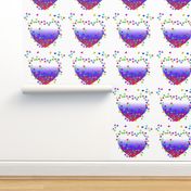 Confetti Multiple Colored Hearts Floating Hearts Modern