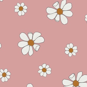 Mauve Pink Daisies 24 inch