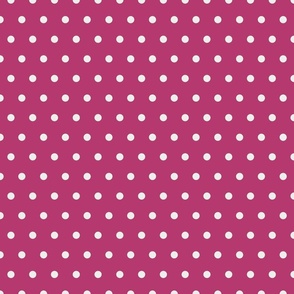 Magenta Pink and White Polka Dots 12 inch