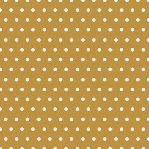 Golden Yellow and White Polka Dots 12 inch