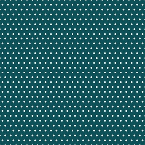 Teal and White Polka Dots 6 inch