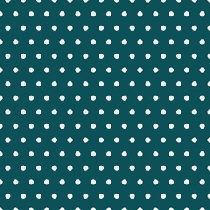 Teal and White Polka Dots 12 inch