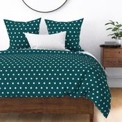 Teal and White Polka Dots 24 inch