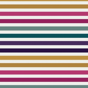 Jewel Tone Multicolor Stripe 12 inch