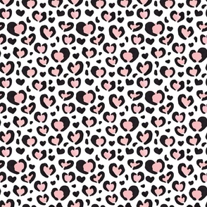 Pink and Black Leopard Print Hearts 6 inch