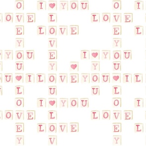 Valentines Pink Letter Tiles 12 inch