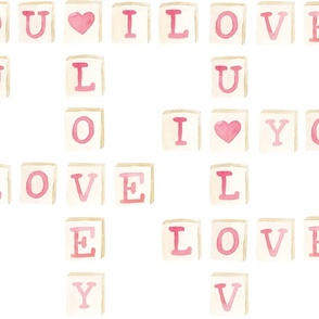 Valentines Pink Letter Tiles 24 inch