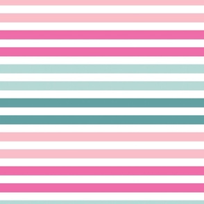 Pink and Blue Valentines Stripes 12 inch