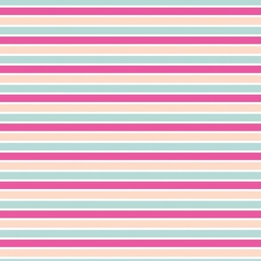 Pink and Blue Valentines Stripes 6 inch