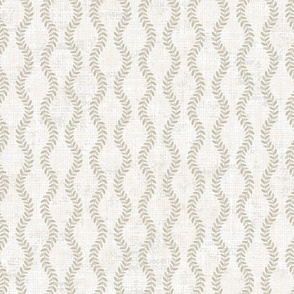French Herbs Stripes Taupe Natural White
