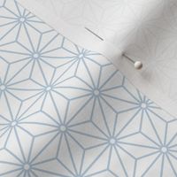 34 Geometric Stars- Japanese Hemp Leaves- Asanoha- Fog Blue- Pastel Blue on Off White Background- Petal Solids Coordinate- sMini