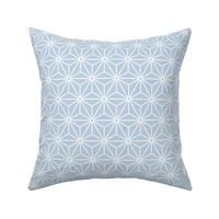 34 Geometric Stars- Japanese Hemp Leaves- Asanoha- Fog Blue- White on Pastel Blue Background- Petal Solids Coordinate- Small