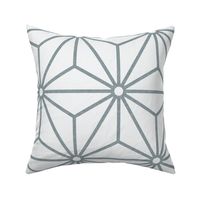 35 Geometric Stars- Japanese Hemp Leaves- Asanoha- Light Slate Gray- Grey Blue on Off White Background- Petal Solids Coordinate- Extra Large