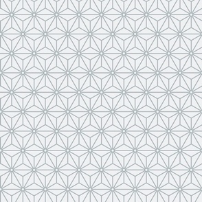 35 Geometric Stars- Japanese Hemp Leaves- Asanoha- Light Slate Gray- Grey Blue on Off White Background- Petal Solids Coordinate- Small