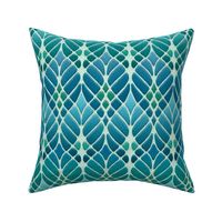 301-050123-502 blue green interwoven trees panel