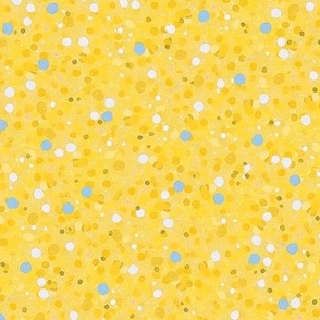 Confetti Polka Dots Ditsy - Bright Yellow - Medium Scale (Colors, Confetti & Kimono Dolls)