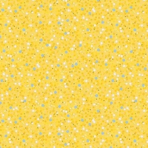 Confetti Polka Dots Ditsy - Bright Yellow - Small Scale (Colors, Confetti & Kimono Dolls)