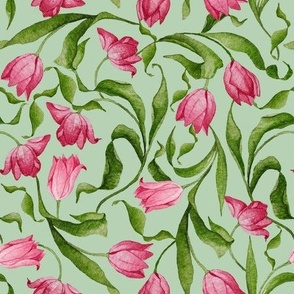 Dancing Tulips_Pink and Green
