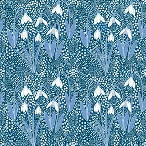 Snowdrop Flowers - Blue