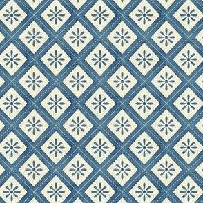 Diamond tile - denim blue