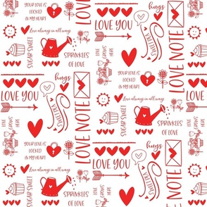 text art garden love you arrows Valentine's Day red white word Art by Terri Conrad Designs copy