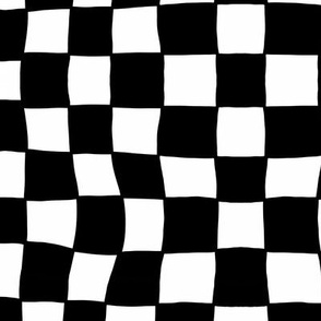 Hand Drawn Checkerboard Pattern (black/white)