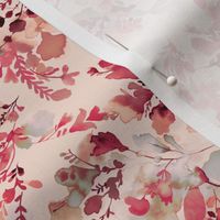 Nursery pastel floral watercolor - Baby girl soft botanical - Pastel pink Rose Quartz - Micro