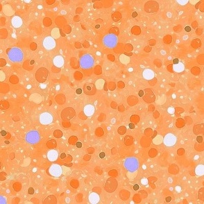 Confetti Polka Dots Ditsy - Bright Orange - Large Scale (Colors, Confetti & Kimono Dolls)