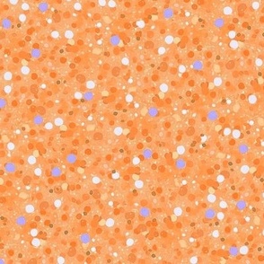 Confetti Polka Dots Ditsy - Bright Orange - Medium Scale (Colors, Confetti & Kimono Dolls)