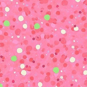 Confetti Polka Dots Ditsy - Bright Pink - Large Scale (Colors, Confetti & Kimono Dolls)