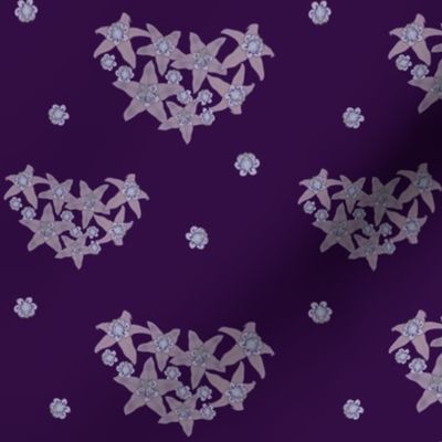 Crown Flower Heart Cluster-Purple
