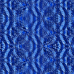 Flowing Textured Leaves and Circles Dramatic Elegant Classy Large Neutral Interior Monochromatic Blue Blender Jewel Tones Sapphire Blue 0044CC Dynamic Modern Abstract Geometric