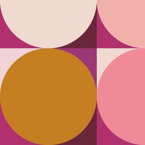 Modern Circles, pink tones, 48 inch