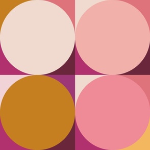 Modern Circles, pink tones, 36 inch